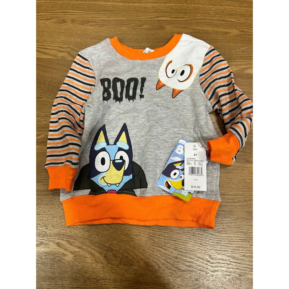 Bluey Halloween Toddler Sweatshirt Boo Ghost Costume Shirt 2T